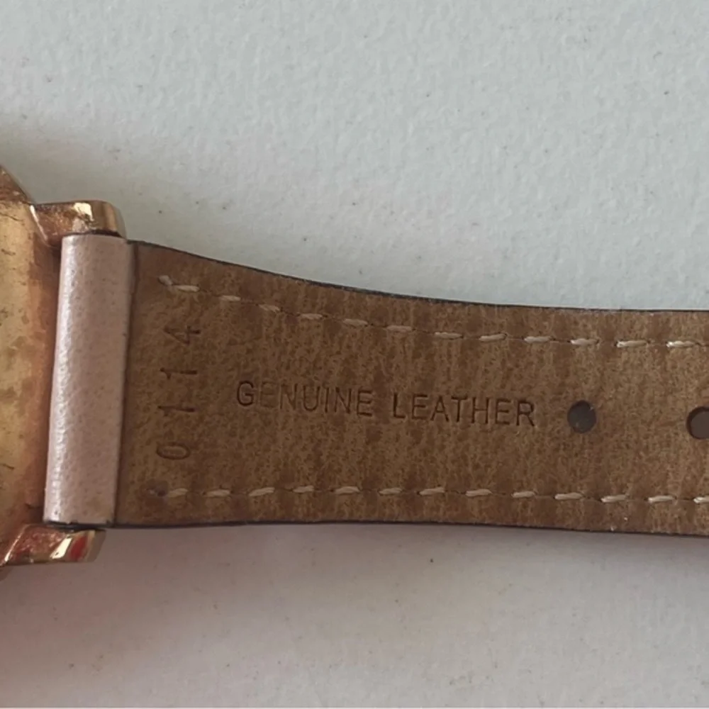 Rebecca Minkoff Rose Gold Love round Face Tan Leather Quartz Watch